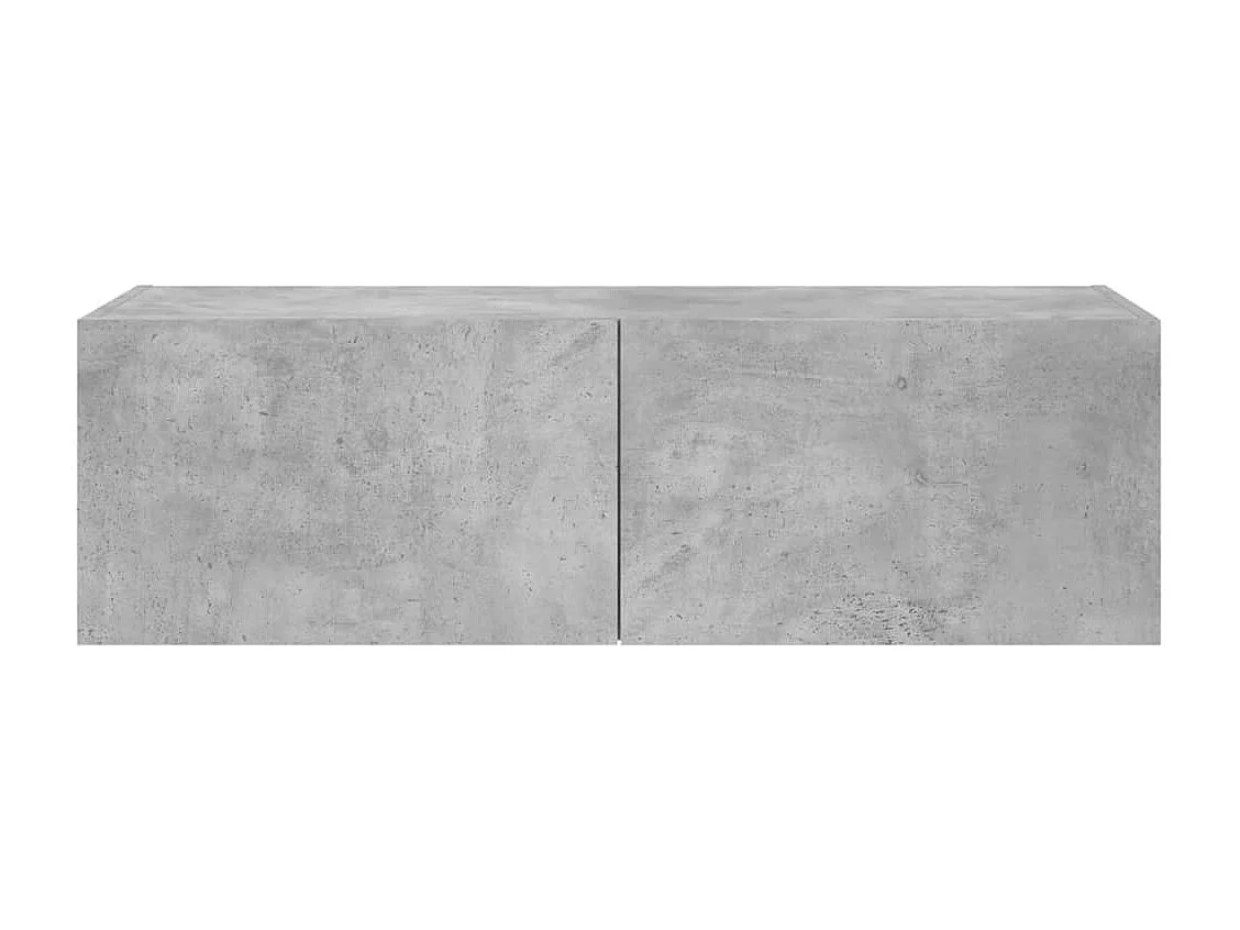 Mobile porta TV a parete con luci LED, grigio cemento, 100x35x31 cm