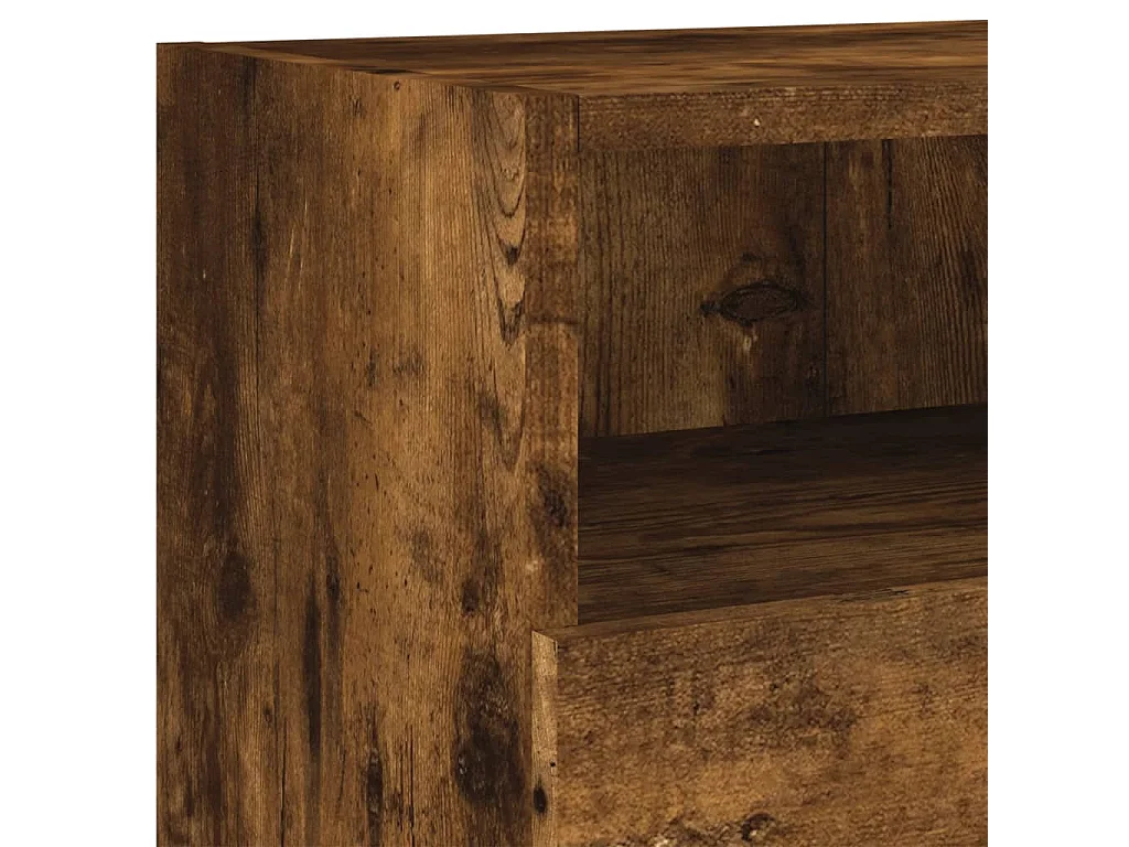 Mobile porta TV a parete in rovere affumicato 100x30x30 cm in legno ingegnerizzato