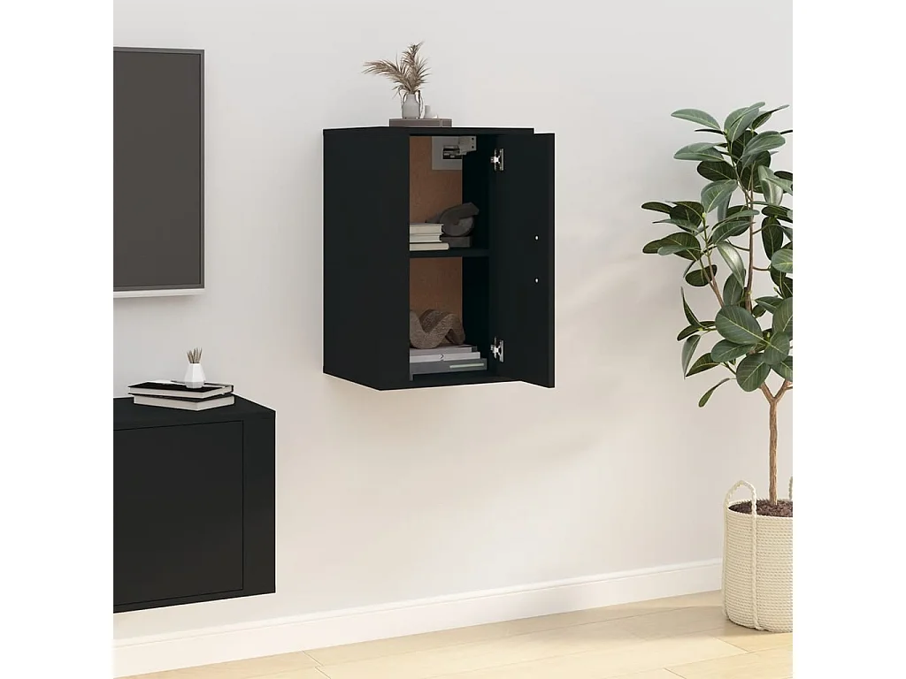 Mobile porta TV da parete nero 40x34,5x60 cm