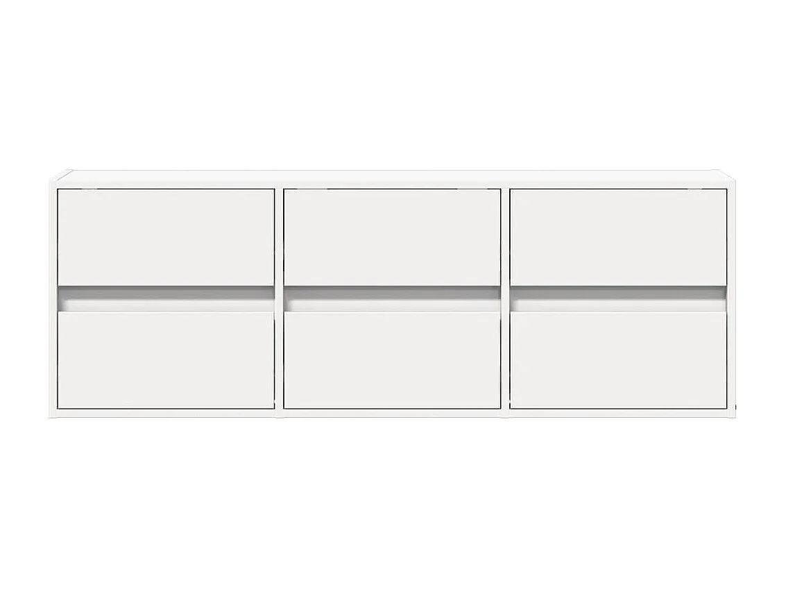 Mobile porta TV a parete con luci LED, bianco, 130x31x45 cm