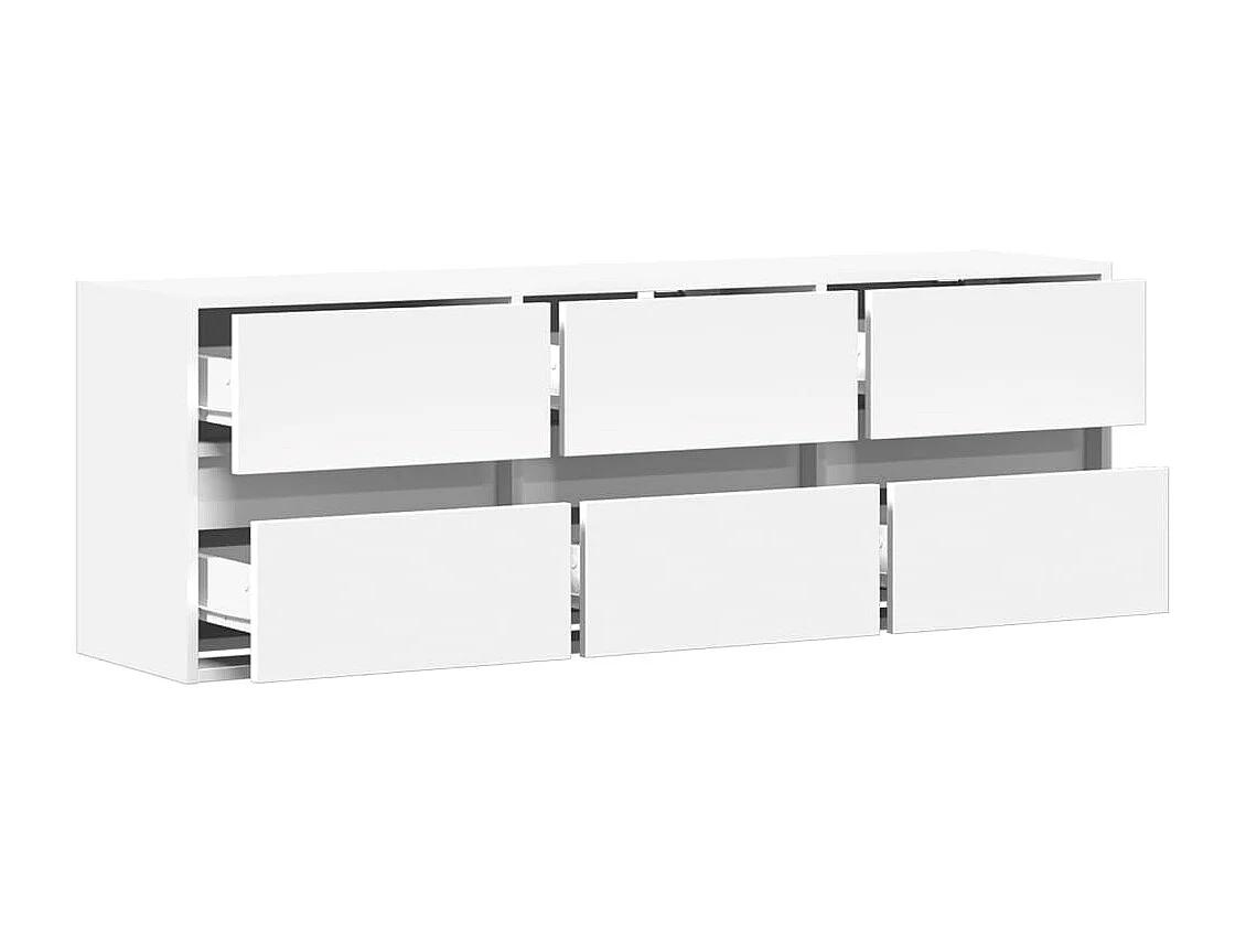 Mobile porta TV a parete con luci LED, bianco, 130x31x45 cm