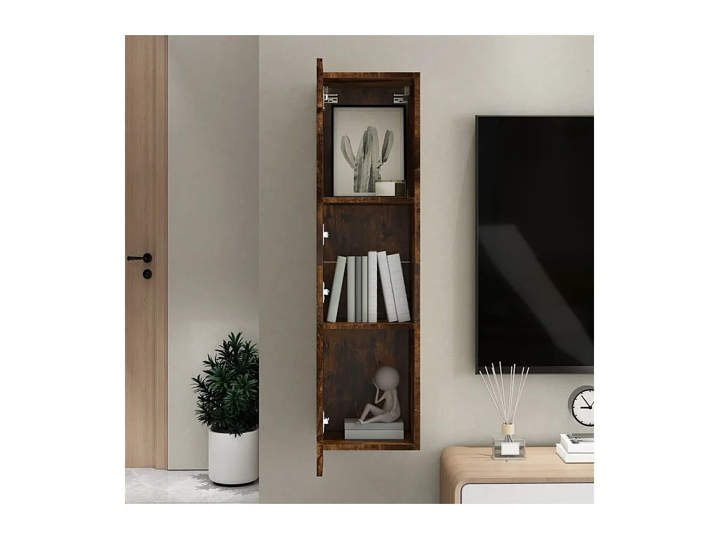 Wandmeubel Gerookt eiken 30,5x30x110 cm