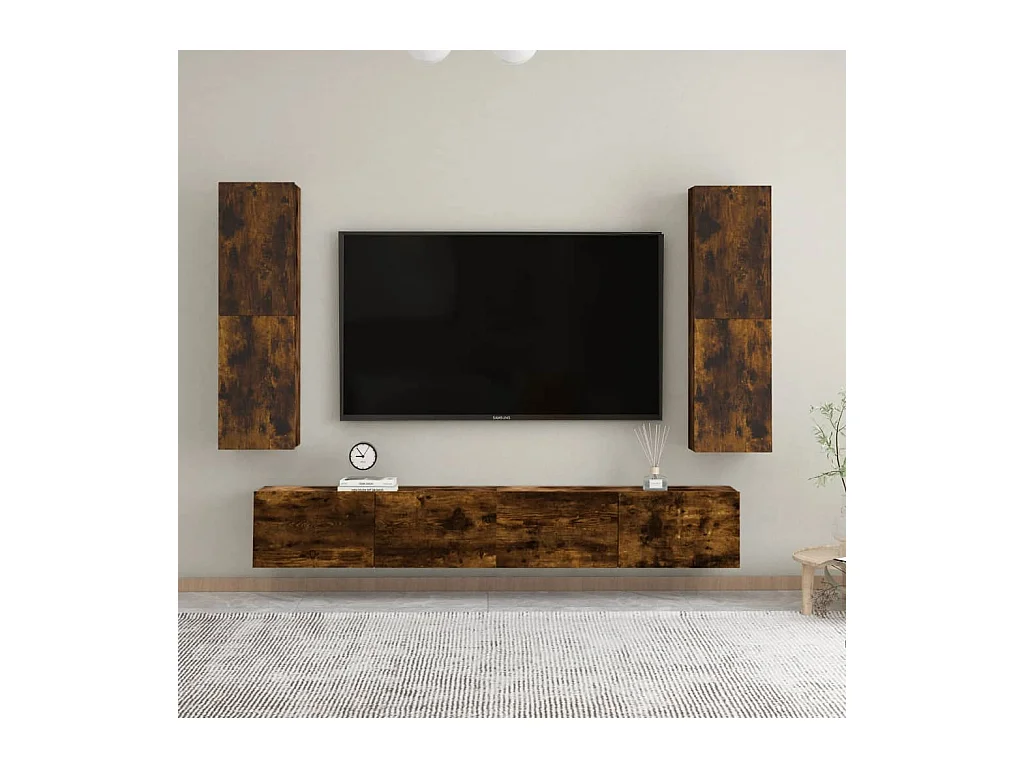 Wandmeubel Gerookt eiken 30,5x30x110 cm