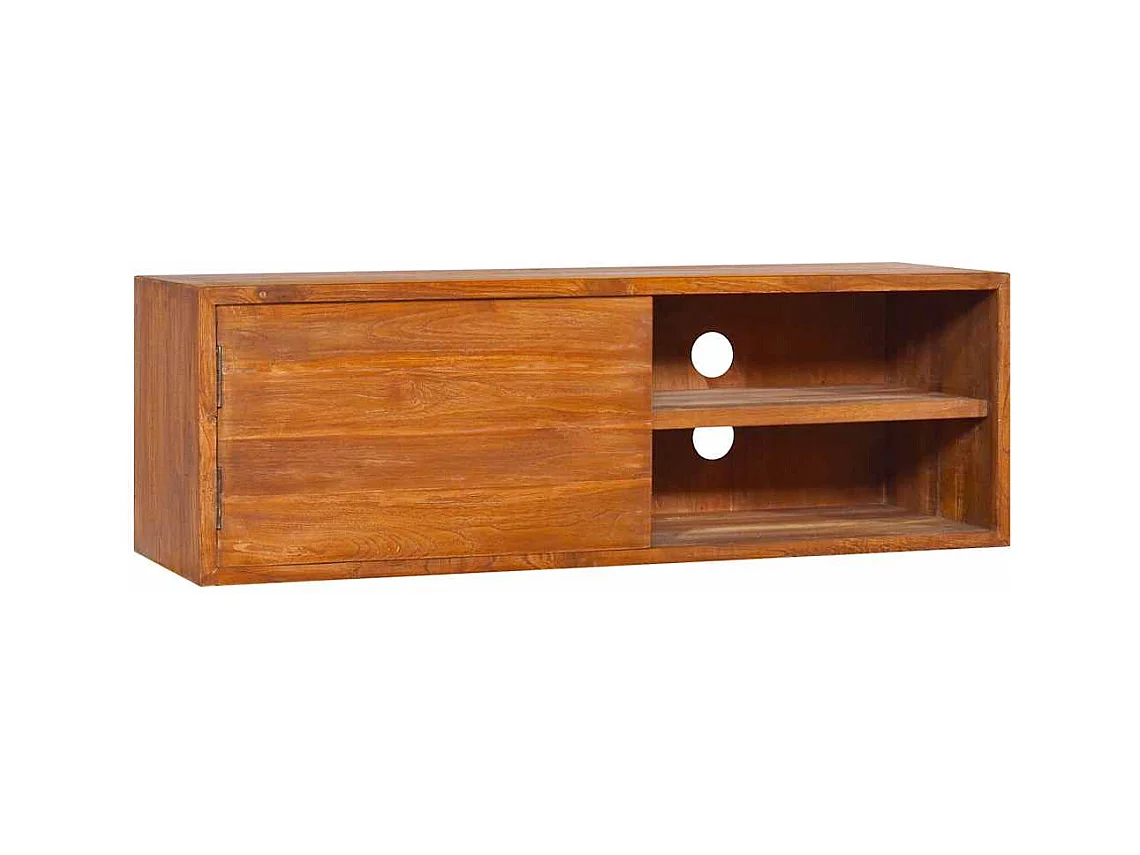 Wandmeubel TV 90x30x30 cm Massief teakhout