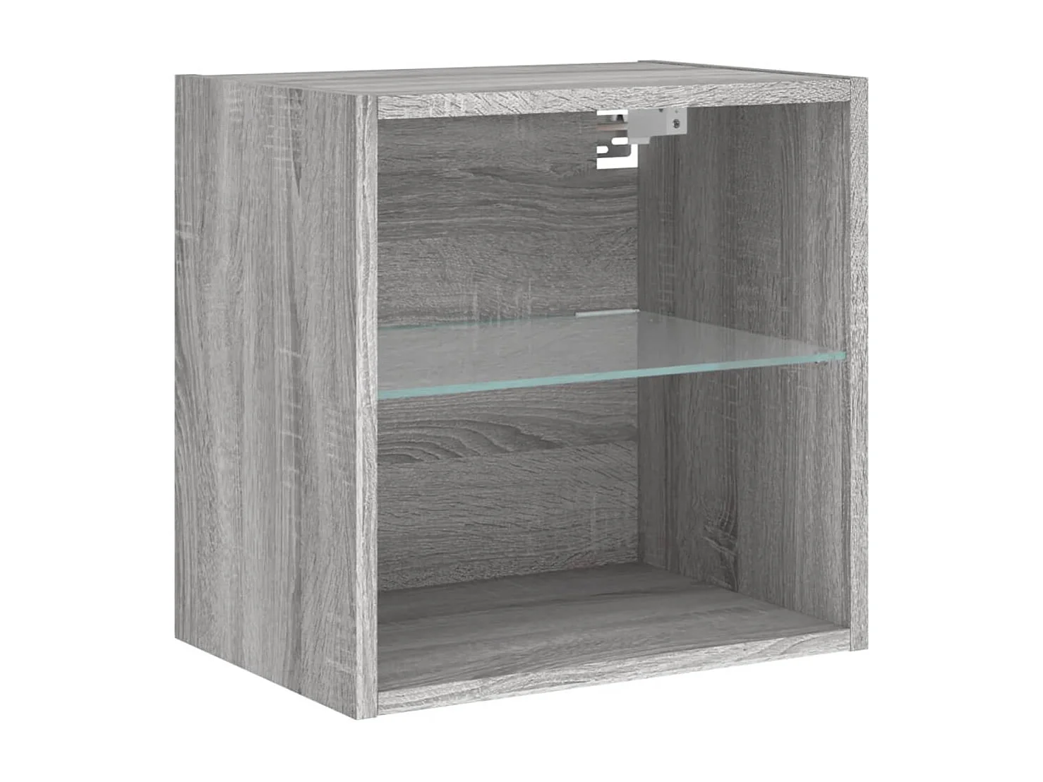 Nachttisch zur Wandmontage mit LED-Leuchten, Sonoma, Grau