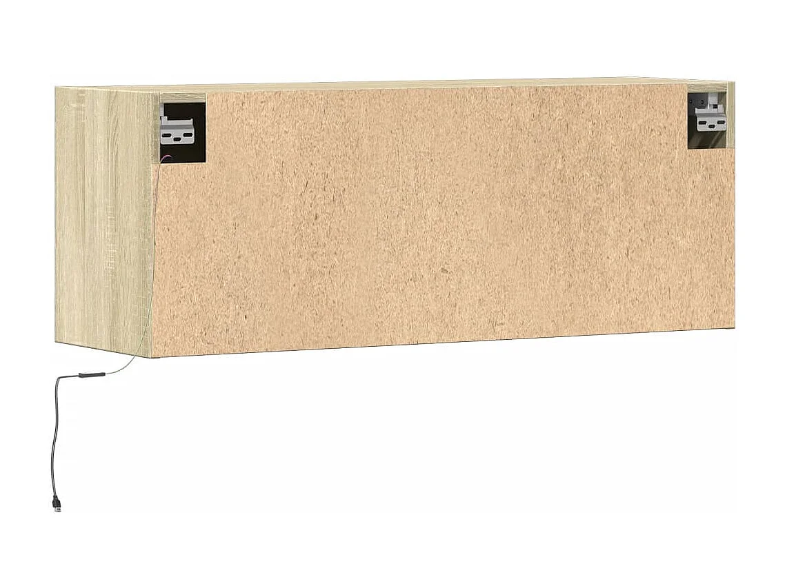 Wandmontierter TV-Schrank mit LED-Leuchten Sonoma-Eiche 100x31x35 cm