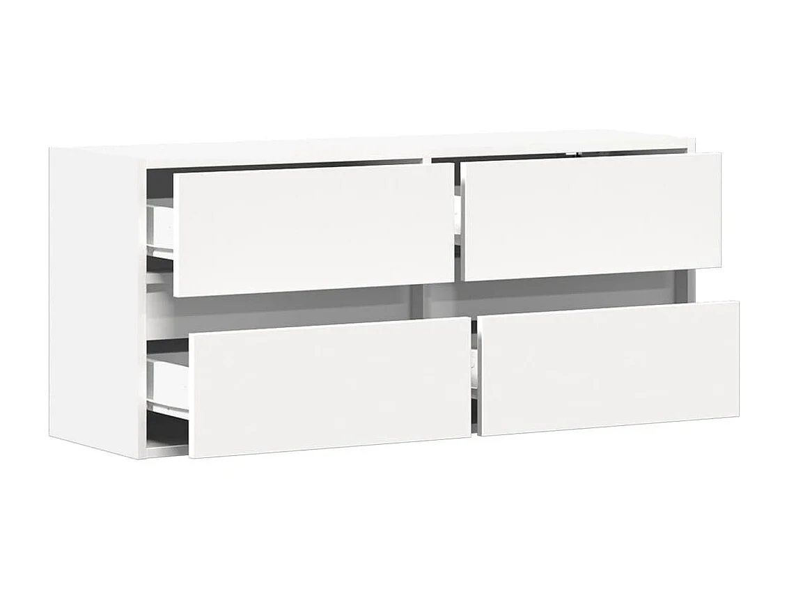 Mobile porta TV a parete con luci LED, bianco, 100x31x45 cm