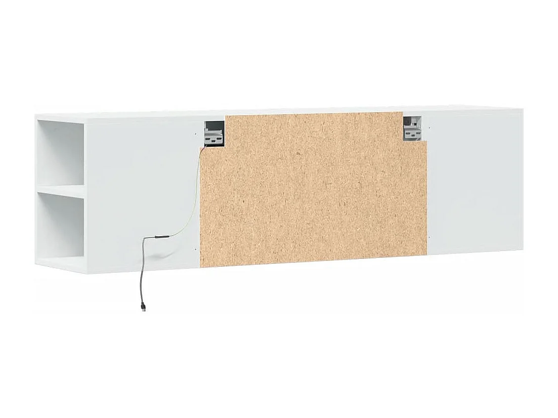 Mobile porta TV a parete con luci LED, bianco, 135x31x39,5 cm