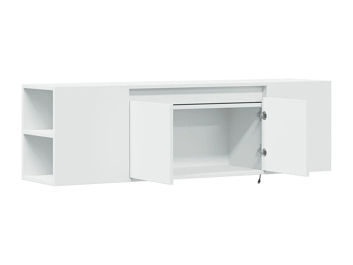 Mobile porta TV a parete con luci LED, bianco, 135x31x39,5 cm