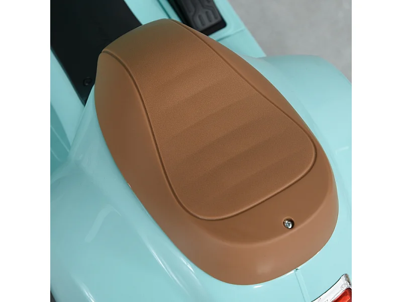 Scooter électrique pour enfants, design authentique, métal, bleu-vert, avec phares et klaxon (66.5x38x52cm)