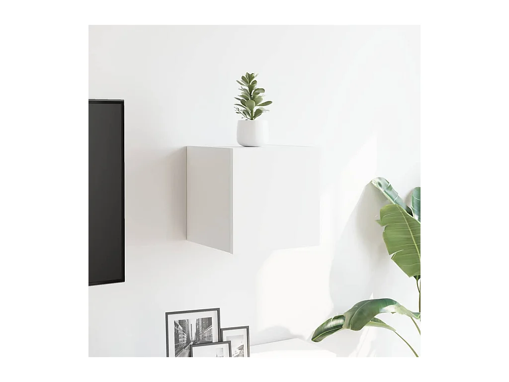 Mobile porta TV bianco da parete 30,5x30x30 cm