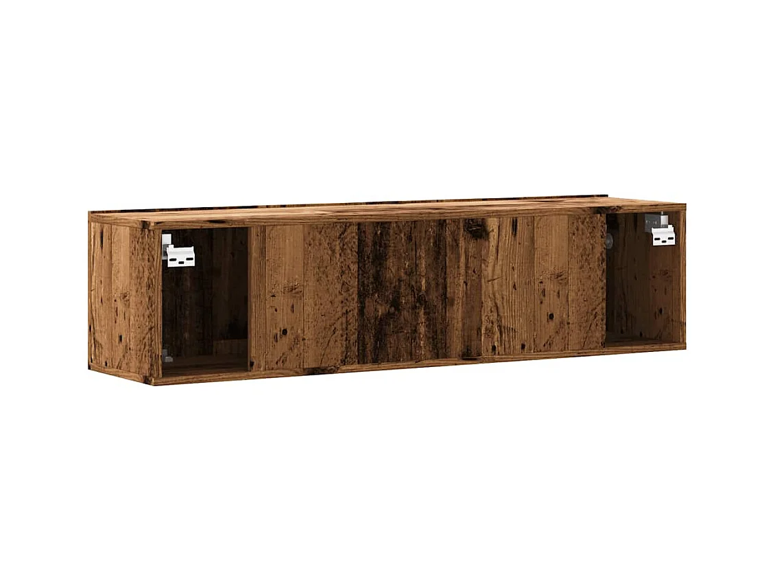 Meuble TV mural vieux bois 120x30x30 cm bois d'ingénierie