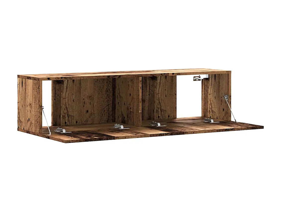 Meuble TV mural vieux bois 120x30x30 cm bois d'ingénierie