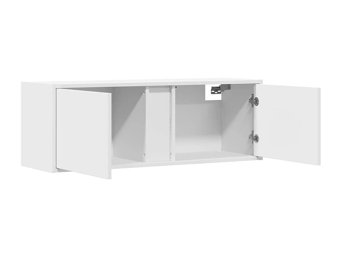 Wandmeubel met ledverlichting, wit, 100x31x35 cm