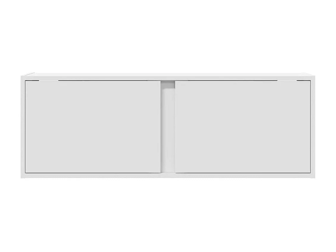 Mobile porta TV a parete con luci LED, bianco, 100x31x35 cm