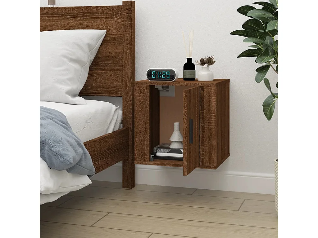 Mueble TV de pared Roble marrón 40x34,5x40 cm