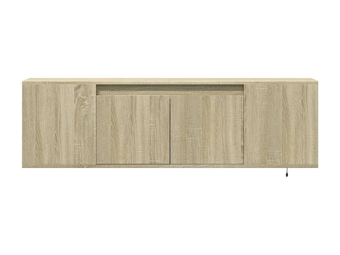 Mueble de TV de pared con luces LED roble Sonoma 135x31x39,5 cm