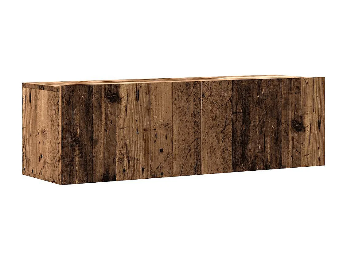 Meuble TV mural vieux bois 100x30x30 cm bois d'ingénierie