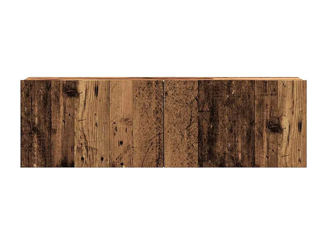 Meuble TV mural vieux bois 100x30x30 cm bois d'ingénierie