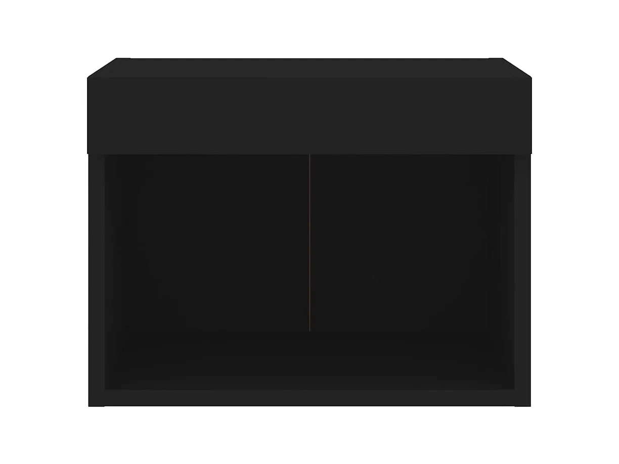 Table de chevet murale avec lumières LED noir