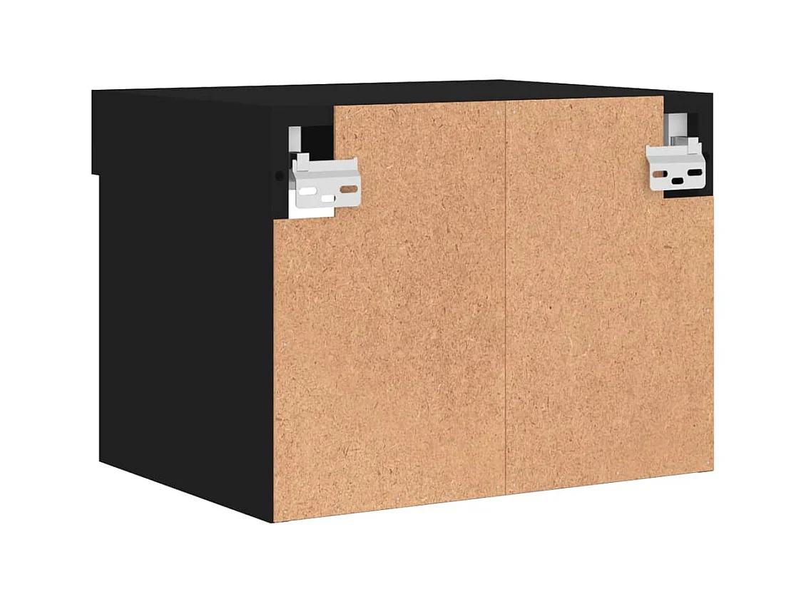 Table de chevet murale avec lumières LED noir