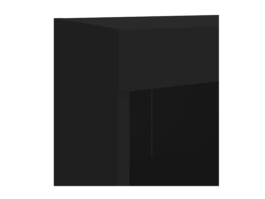 Table de chevet murale avec lumières LED noir