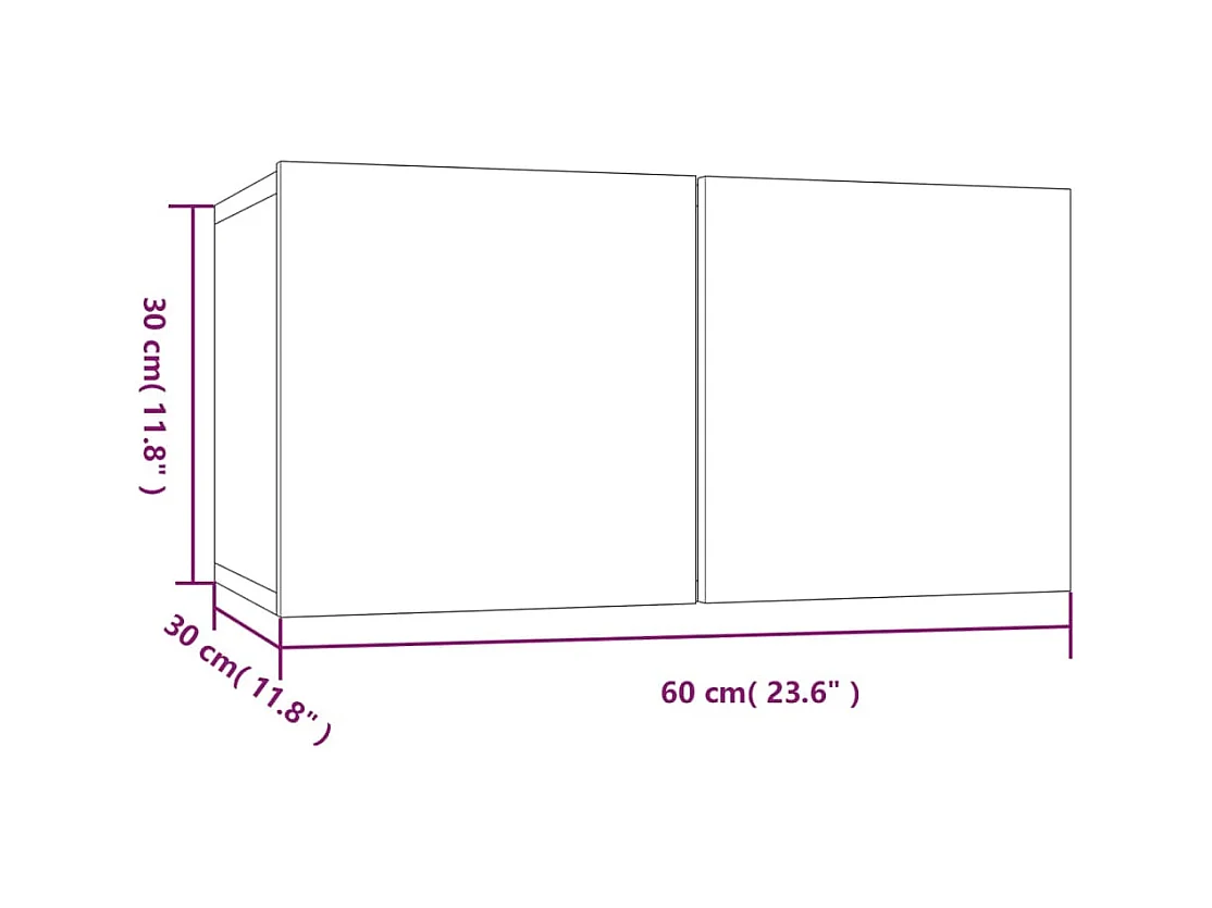 Armoire TV suspendue Chêne fumé 60x30x30 cm Bois d'ingénierie