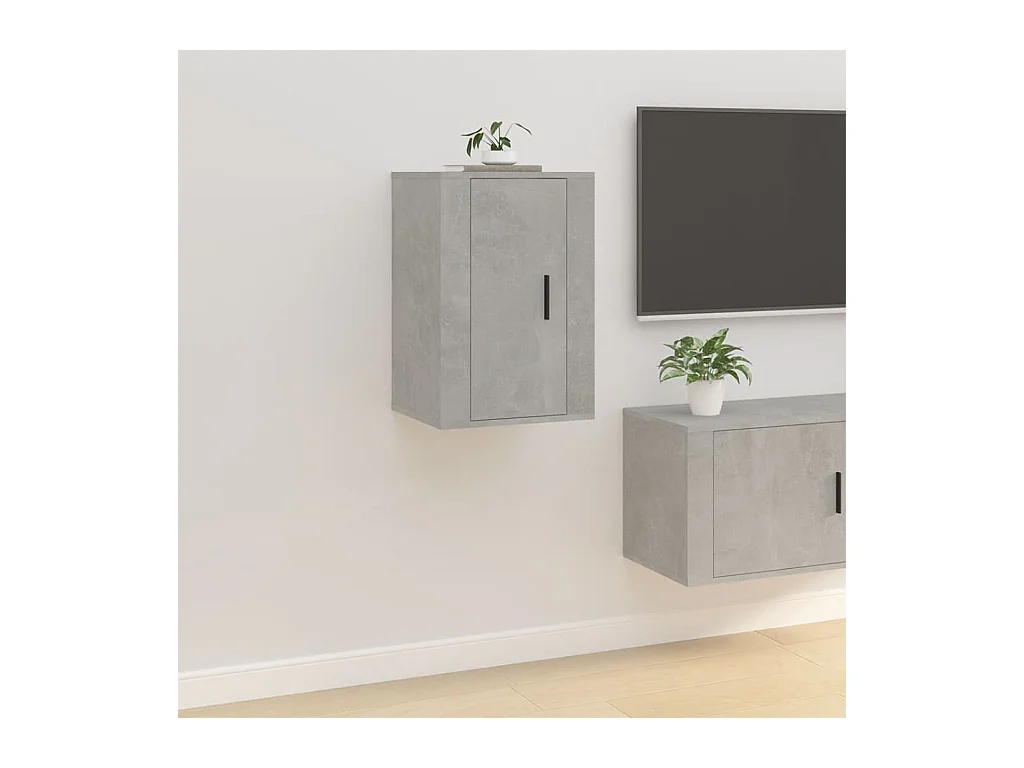 Betongrauer TV-Wandschrank 40 x 34,5 x 60 cm