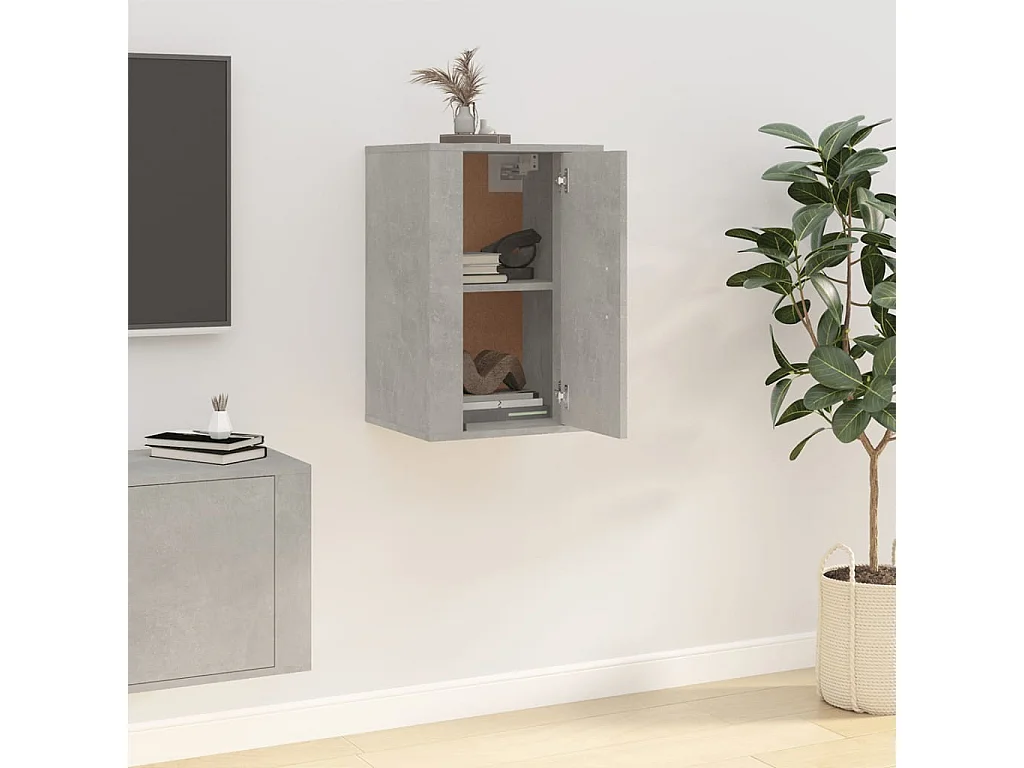 Betongrauer TV-Wandschrank 40 x 34,5 x 60 cm
