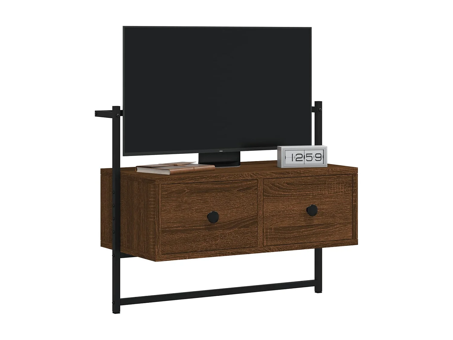 Mueble de TV de pared roble marrón 60,5x30x51 cm madera de ingeniería