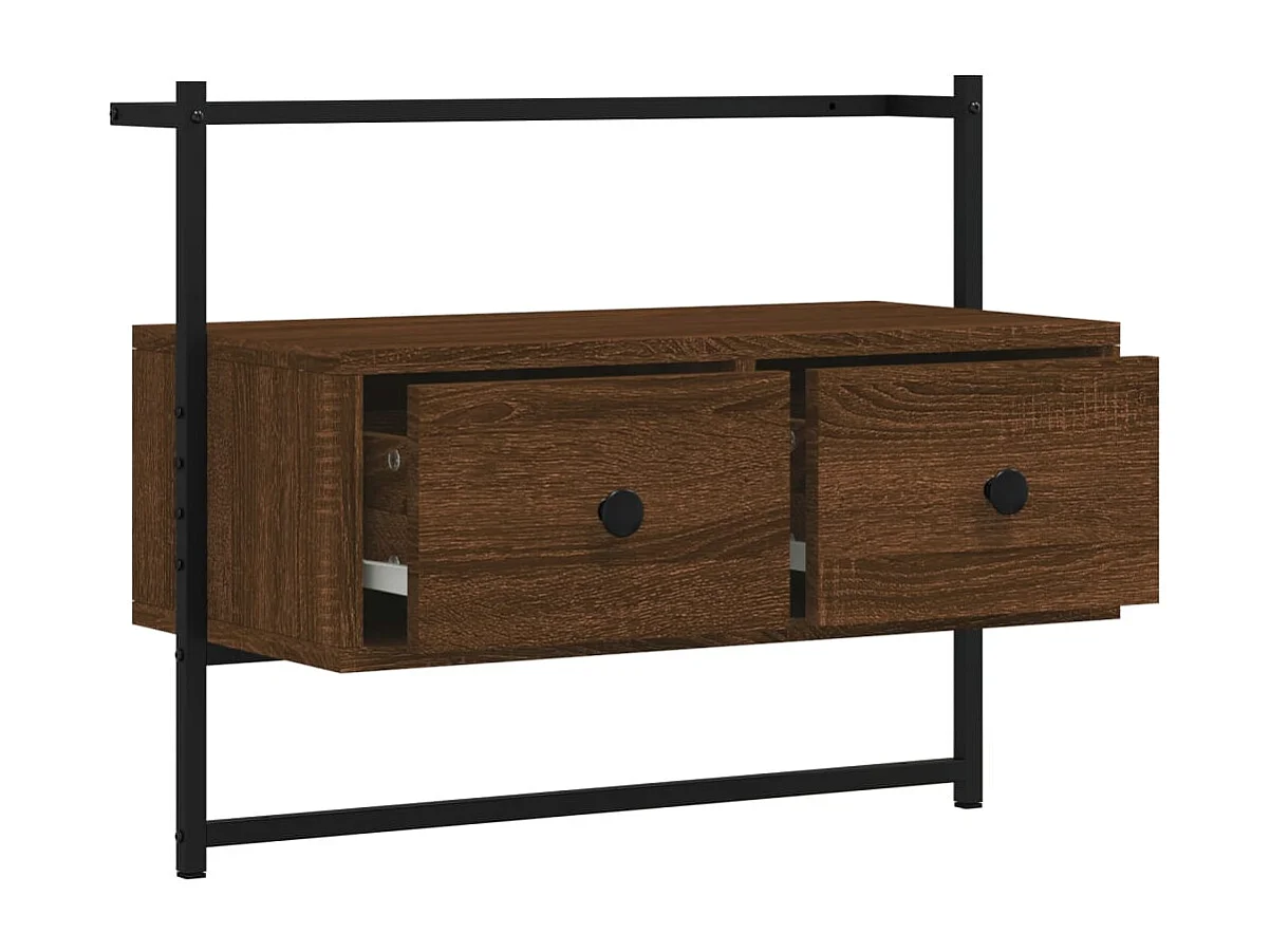 Mueble de TV de pared roble marrón 60,5x30x51 cm madera de ingeniería