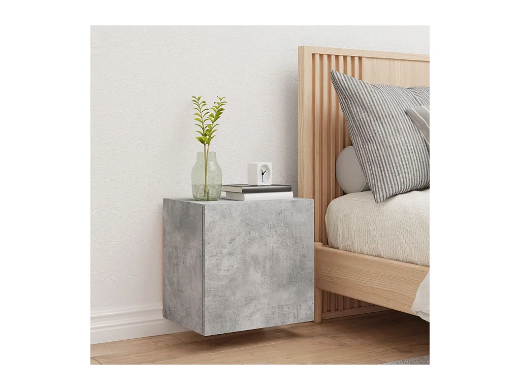 Betongrauer TV-Wandschrank 40,5 x 30 x 40 cm aus Holzwerkstoff
