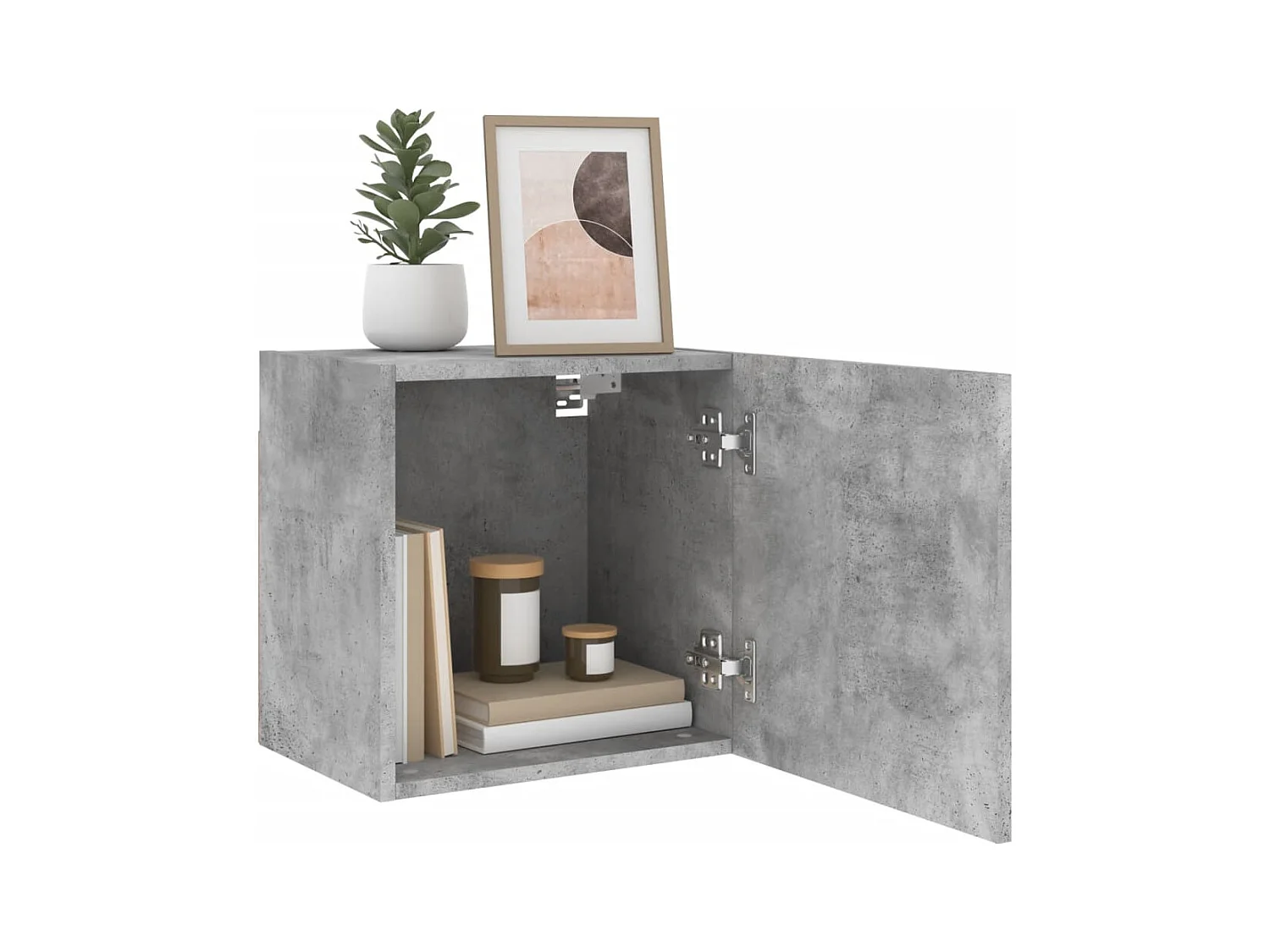 Betongrauer TV-Wandschrank 40,5 x 30 x 40 cm aus Holzwerkstoff