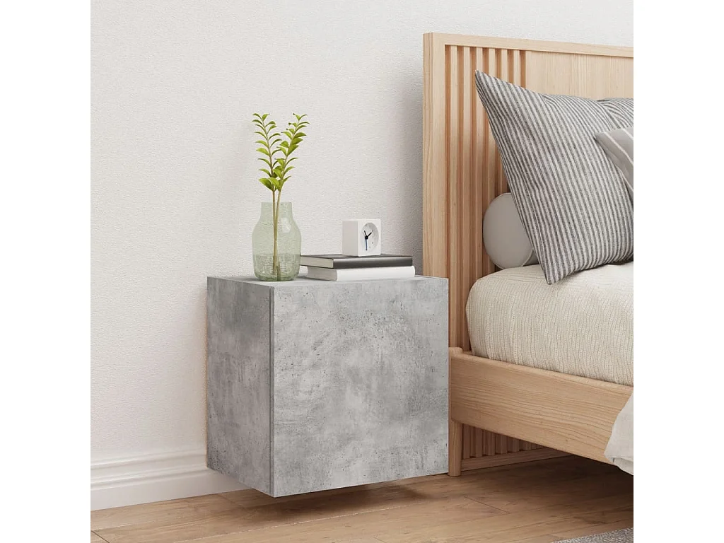 Mobile TV da parete grigio cemento 40,5x30x40 cm in legno ingegnerizzato