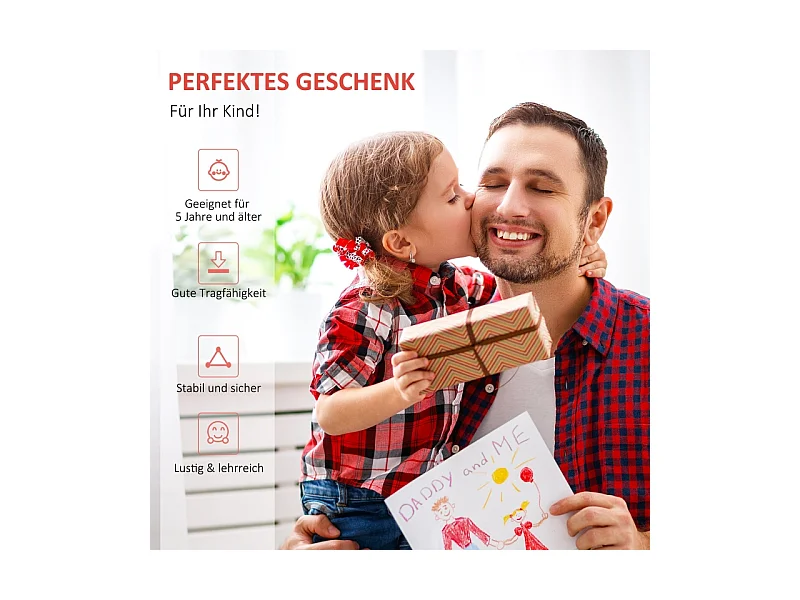 Trottinette enfant réglable, freins avant et arrière, acier, noir, pneus gonflables 12 pouces (120x58x75-80cm)