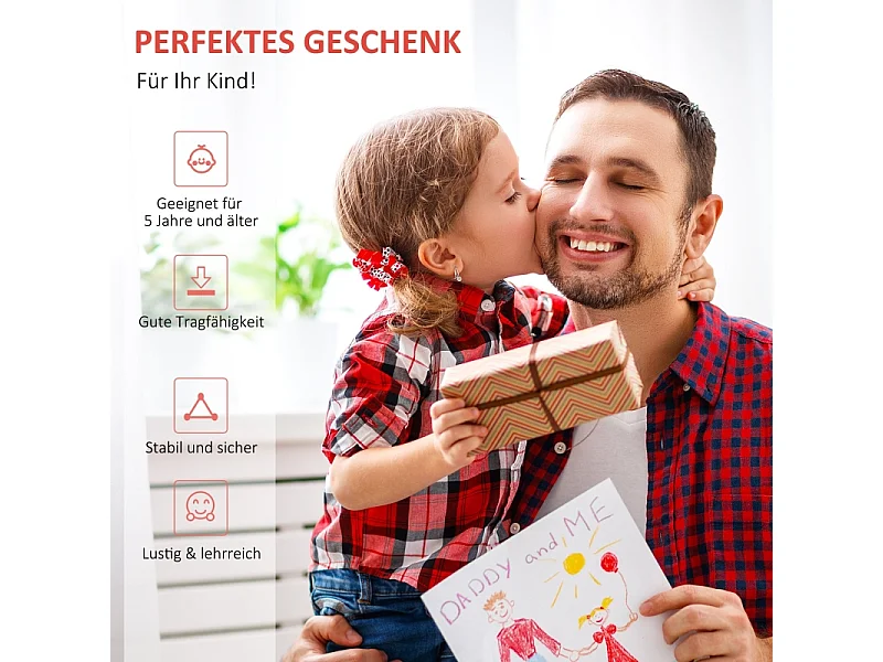 Trottinette enfant réglable, freins avant et arrière, acier, noir, pneus gonflables 12 pouces (120x58x75-80cm)