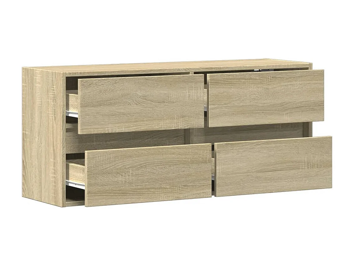 Mobile TV a parete con luci LED, rovere Sonoma, 100x31x45 cm