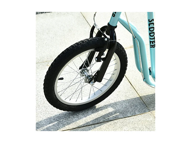 Trottinette enfant réglable avec roues gonflables, acier, bleu (135x58x88-94cm)