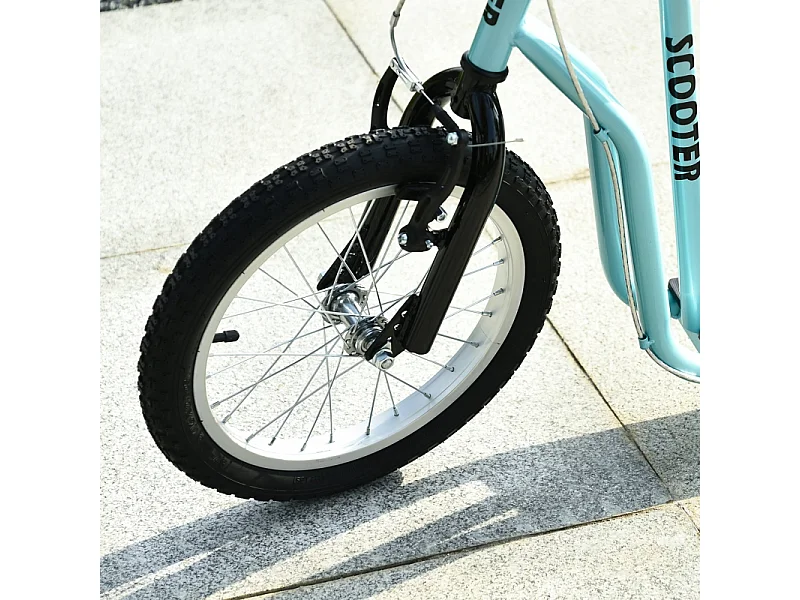 Trottinette enfant réglable avec roues gonflables, acier, bleu (135x58x88-94cm)