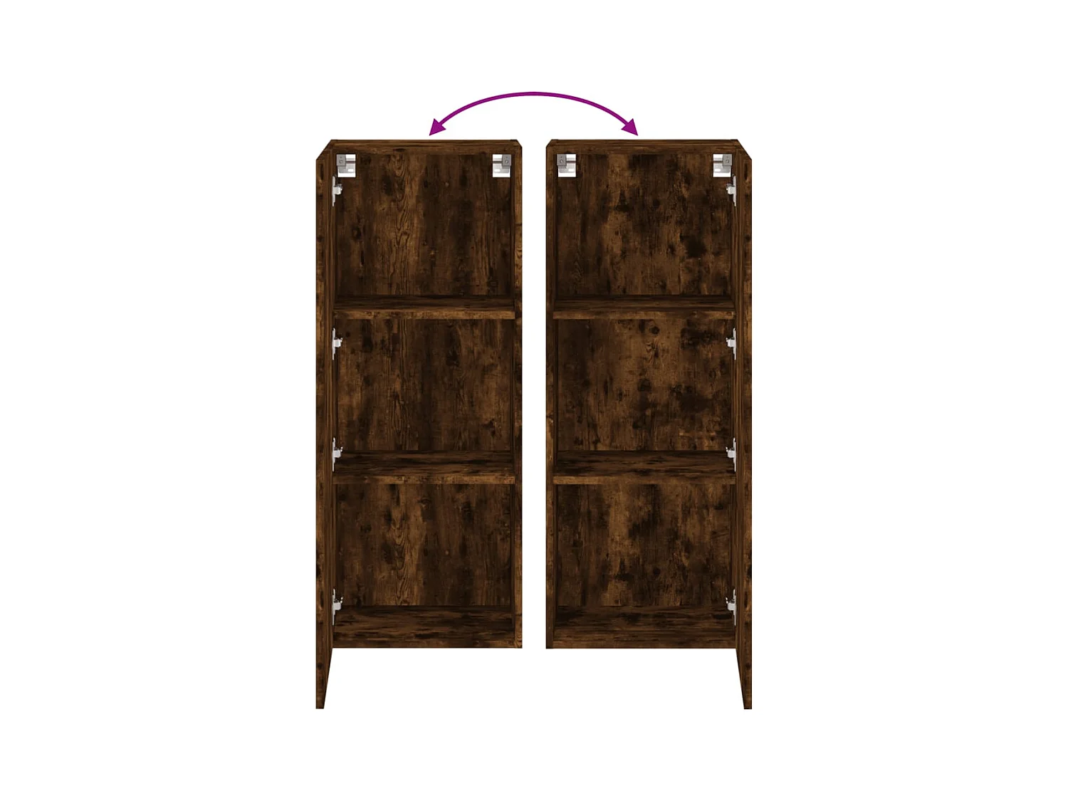 Meuble TV mural chêne fumé 40,5x30x102 cm bois d'ingénierie