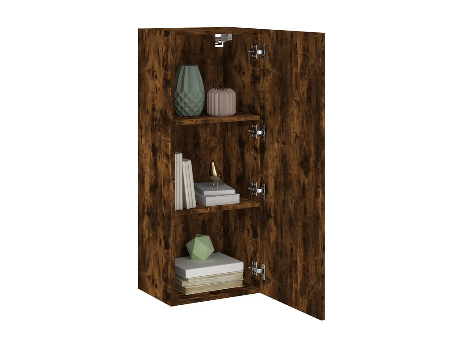 Mueble de TV de pared roble ahumado 40,5x30x102 cm madera de ingeniería