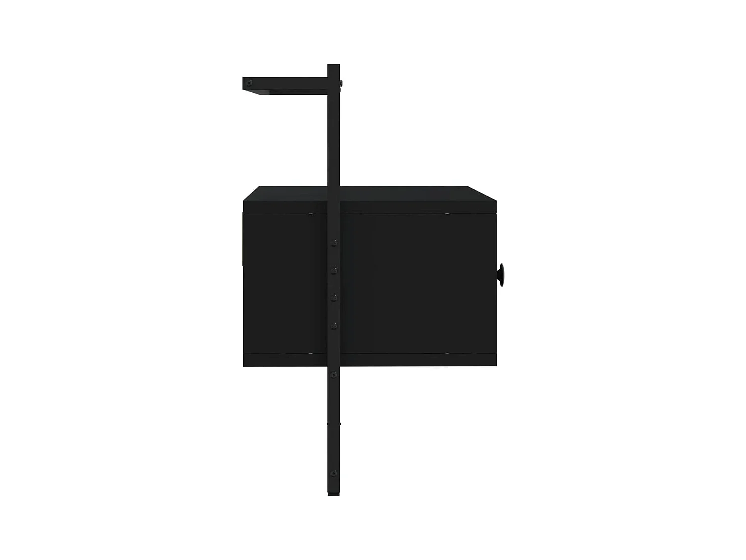 Schwarzer TV-Wandschrank 60,5 x 30 x 51 cm, Holzwerkstoff