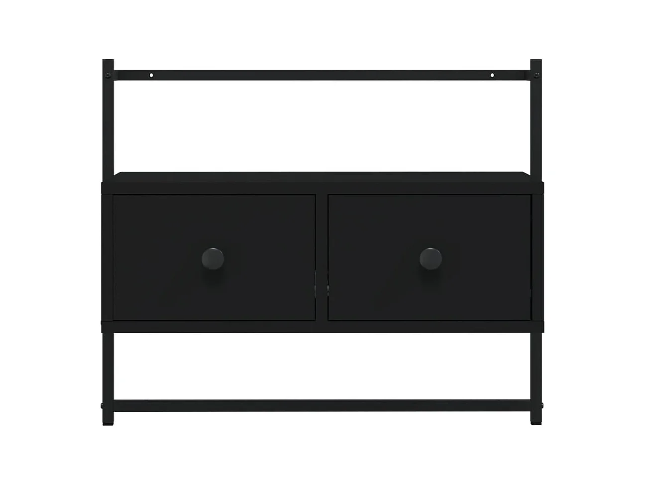 Schwarzer TV-Wandschrank 60,5 x 30 x 51 cm, Holzwerkstoff