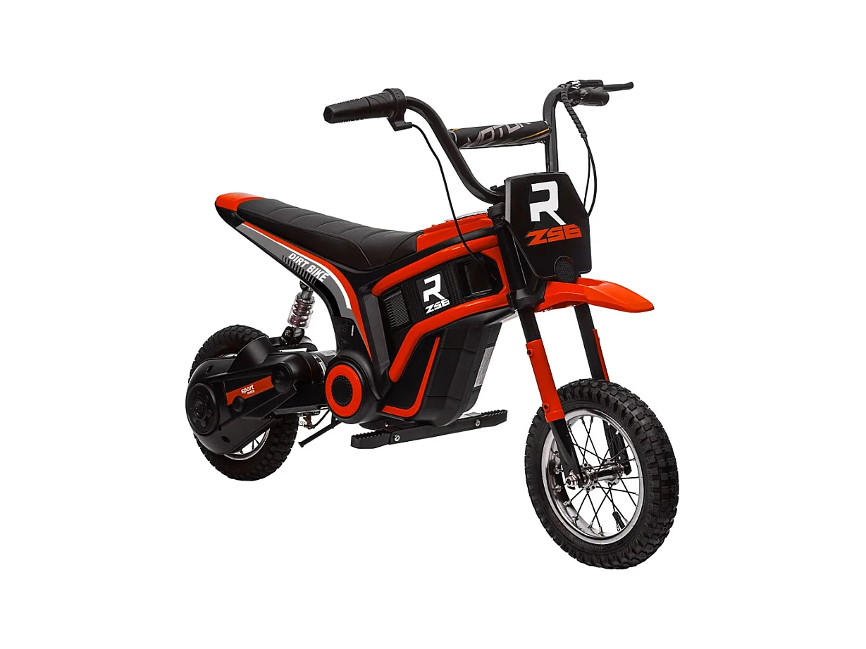 Moto électrique pour enfants, 24V avec klaxon et éclairage, métal, rouge (119x64x76.5 cm)
