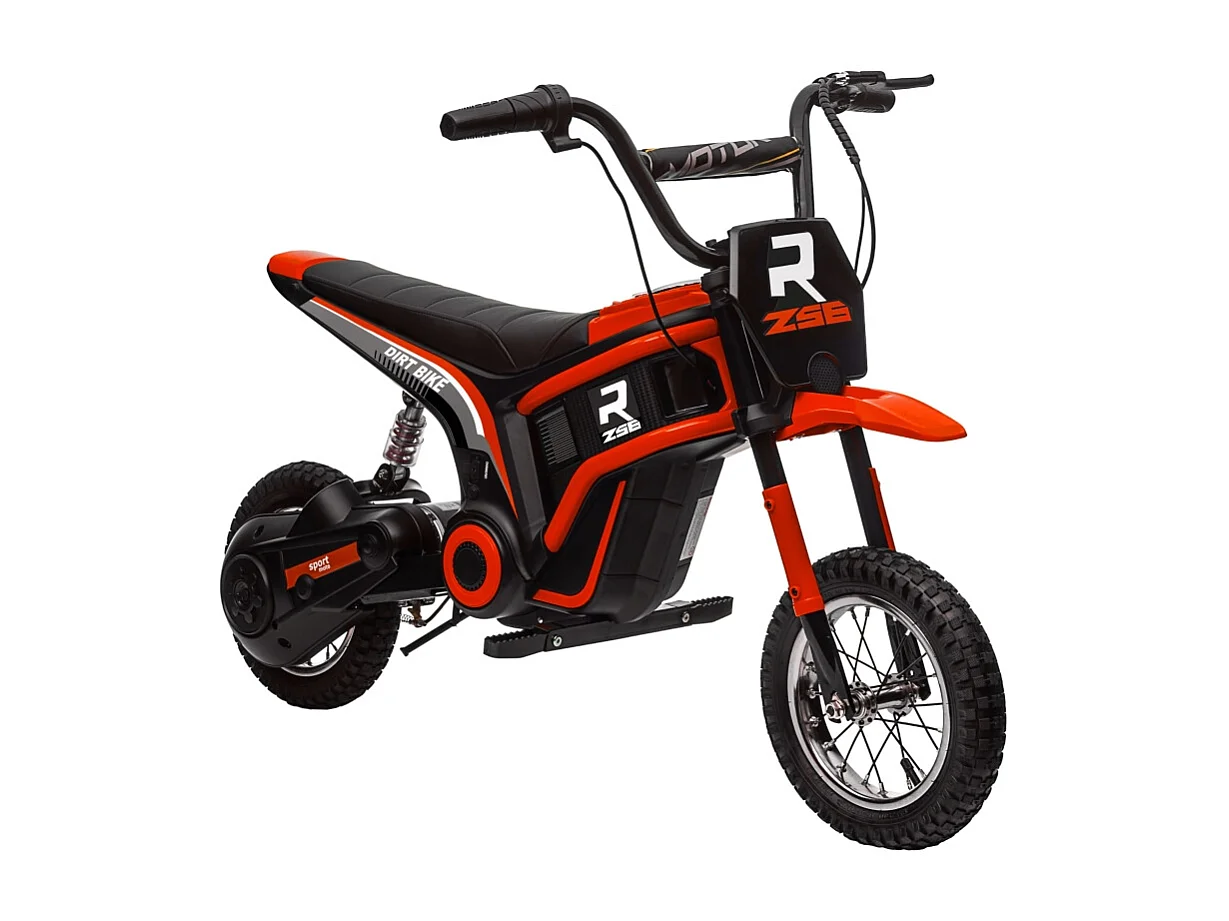 Moto électrique pour enfants, 24V avec klaxon et éclairage, métal, rouge (119x64x76.5 cm)