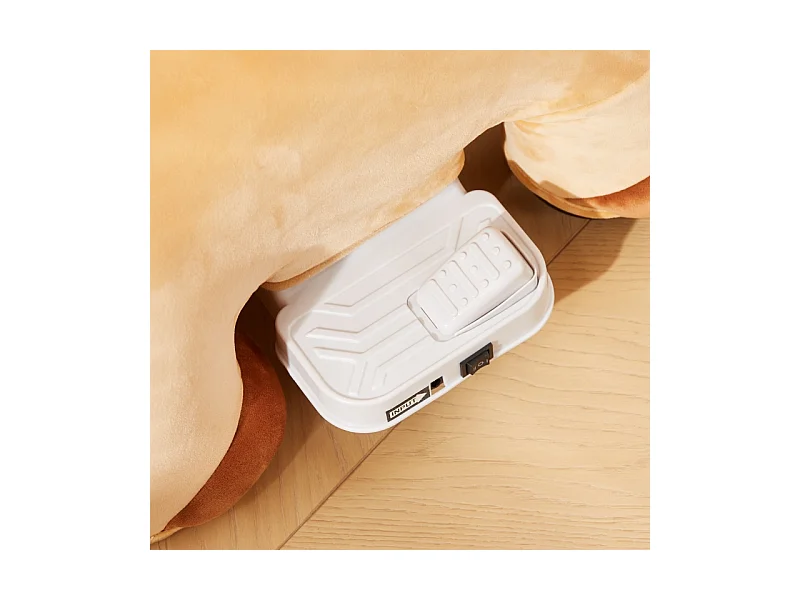 Cheval électrique pour enfant, jouet à bascule avec musique et pédale, polyester, marron (69x34x53cm)