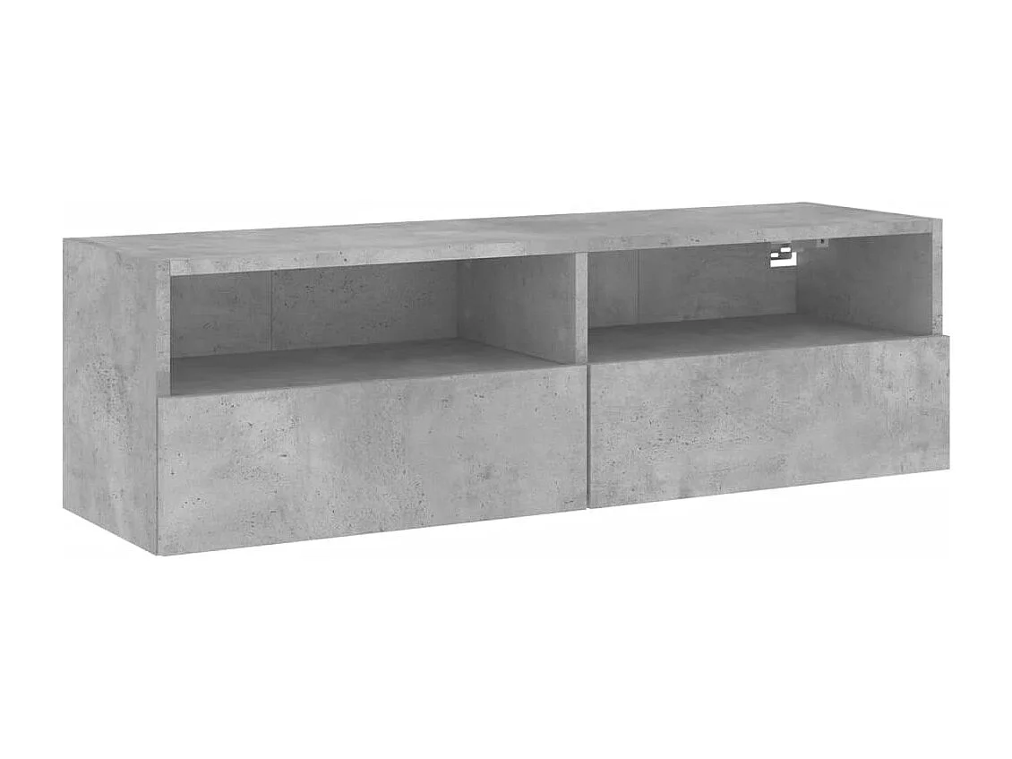Mobile TV da parete grigio cemento 100x30x30 cm in legno ingegnerizzato
