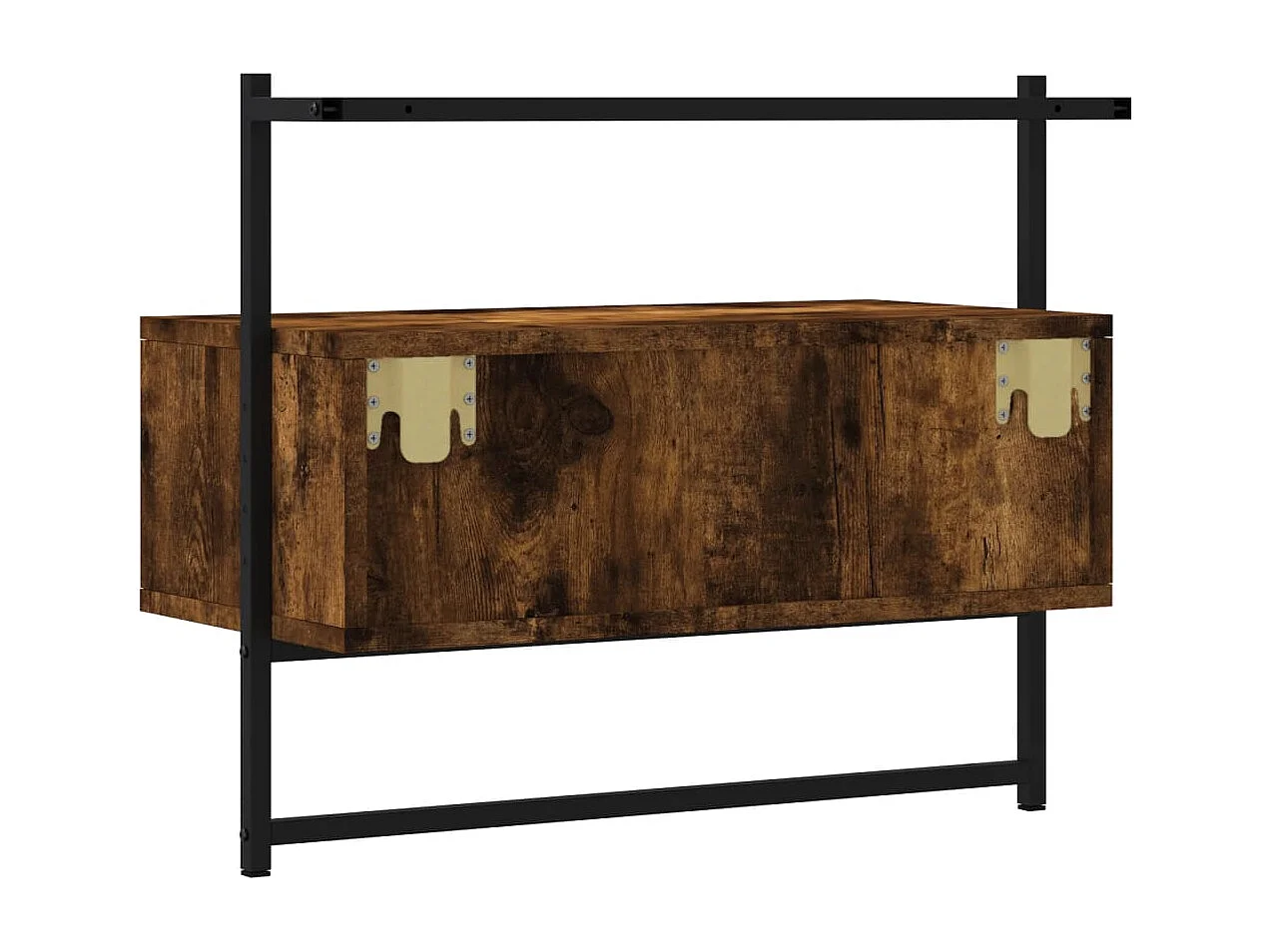 Wandmontierter TV-Schrank aus geräucherter Eiche, 60,5 x 30 x 51 cm, Holzwerkstoff