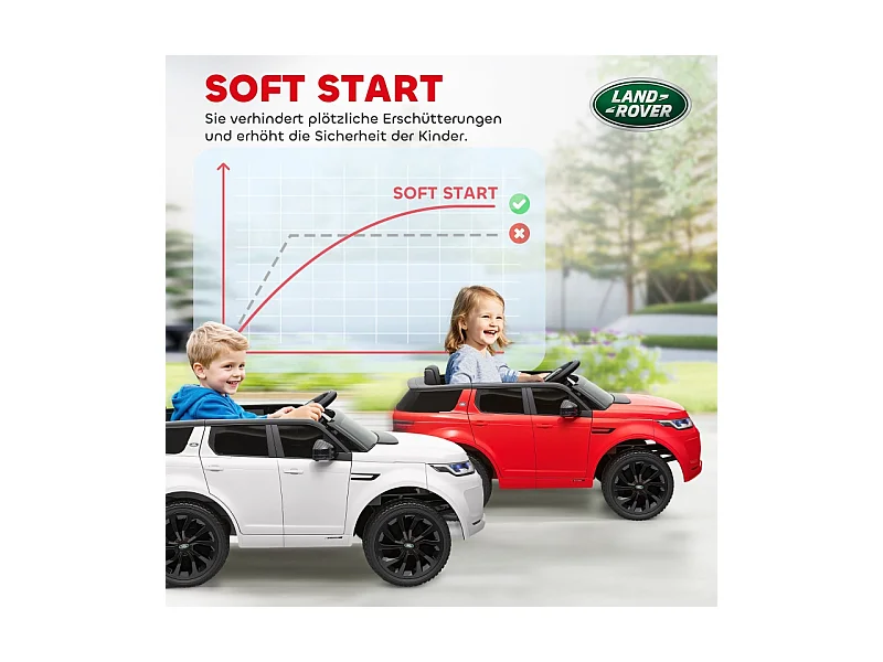 Voiture électrique pour enfants, 12V avec télécommande, LED, musique et klaxon, plastique, rouge (106x65.5x51cm)