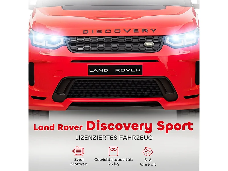 Voiture électrique pour enfants, 12V avec télécommande, LED, musique et klaxon, plastique, rouge (106x65.5x51cm)